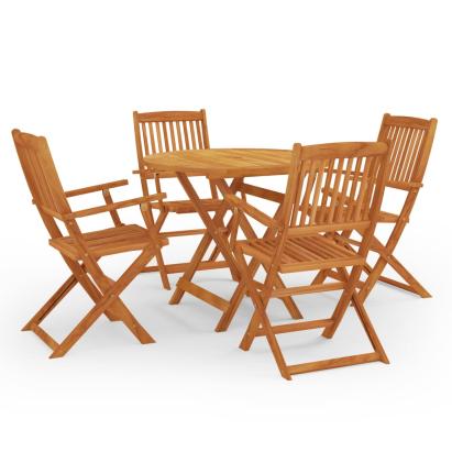 Set mobilier de exterior pliabil, 5 piese, lemn masiv eucalipt GartenMobel Dekor