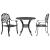 Set mobilier bistro, 3 piese, negru, aluminiu turnat GartenMobel Dekor