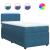 Pat box spring cu saltea, albastru, 90x190 cm, catifea GartenMobel Dekor