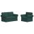 Canapea 2 pcs Verde închis Metal GartenMobel Dekor