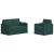 Canapea 2 pcs Verde închis Metal GartenMobel Dekor