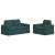 Canapea 2 pcs Verde închis Metal GartenMobel Dekor