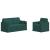 Canapea 2 pcs Verde închis Metal GartenMobel Dekor