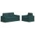 Canapea 2 pcs Verde închis Metal GartenMobel Dekor