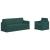 Canapea 2 pcs Verde închis Metal GartenMobel Dekor