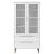 Dulap cu vitrină, alb, 90x35x175 cm, lemn masiv de pin GartenMobel Dekor