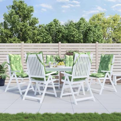 Perne de scaun spătar înalt, 6 buc, model frunze, textil Oxford GartenMobel Dekor