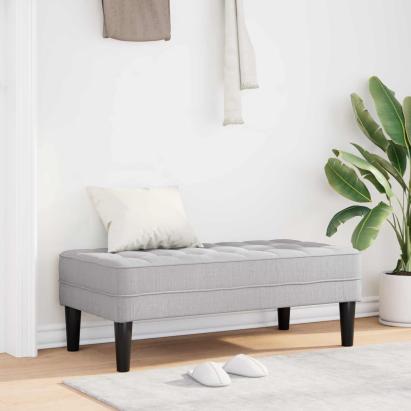 bancă cu pernă Gri nori 113 x 57 x 39 cm țesătură GartenMobel Dekor