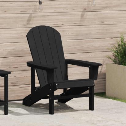 Scaun Adirondack Negru 82 x 74 x 92 cm HDPE GartenMobel Dekor