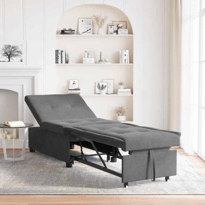 Canapea extensibilă Gri închis 194 x 67 x 82 cm Microfibră GartenMobel Dekor