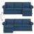 Canapea albastru 215 x 138 x 80 cm Metal GartenMobel Dekor