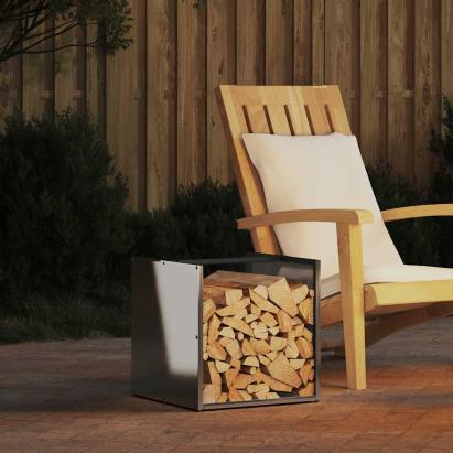 Suport pentru lemne de foc 40x40x40 cm oțel inoxidabil GartenMobel Dekor