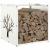 Suport pentru lemne de foc alb 40x40x40 cm Oțel laminat la rece GartenMobel Dekor
