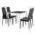 Set HamburgB masa cu 4 scaune otel sticla imitatie piele negru/alb [en.casa] HausGarden Leisure