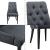 [en.casa]® Scaun bucatarie Chester DG, 100 x 53 x 60 cm, poliestre/metal, gri inchis/negru HausGarden Leisure