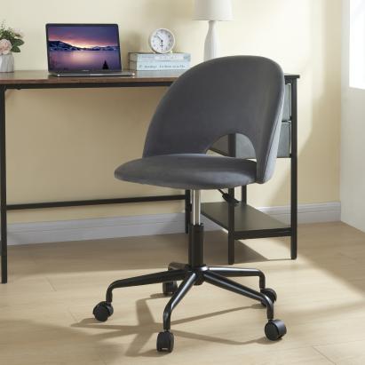 Scaun birou Kajaani 77-87x 50,5x54 cm rotativ gri [en.casa] HausGarden Leisure