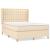 Pat continental cu saltea, crem, 140x200 cm, material textil GartenMobel Dekor