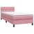Pat box spring cu saltea, roz, 90x220 cm, catifea GartenMobel Dekor