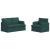 Canapea 2 pcs Verde închis Metal GartenMobel Dekor