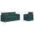 Canapea 2 pcs Verde închis Metal GartenMobel Dekor