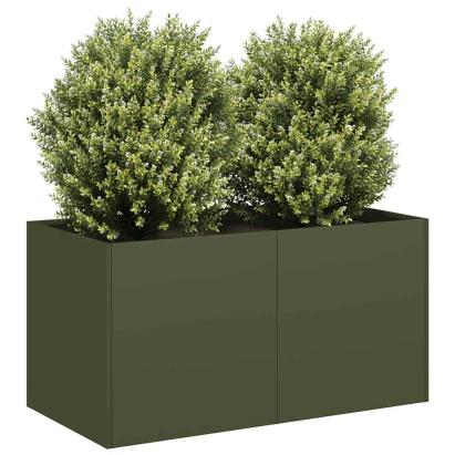 Jardinieră verde măsline 80x40x40 cm oțel laminat la rece GartenMobel Dekor