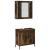 Set mobilier de baie, 2 piese, stejar fumuriu, lemn prelucrat GartenMobel Dekor