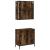 Set mobilier de baie, 2 piese, stejar fumuriu, lemn prelucrat GartenMobel Dekor