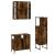 Set dulapuri de baie, 3 piese, stejar afumat, lemn prelucrat GartenMobel Dekor