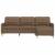 Canapea cu 3 locuri și taburet, maro, 210 cm, textil GartenMobel Dekor