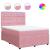 Pat box spring cu saltea, roz, 140x190 cm, catifea GartenMobel Dekor