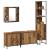 Set de mobilier pentru baie cu raft 4 pcs Maro Lemn compozit GartenMobel Dekor