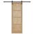 Ușă glisantă Natural și Negru 73,5 x 211 cm Lemn de pin masiv GartenMobel Dekor