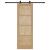 Ușă glisantă Natural și Negru 73,5 x 211 cm Lemn de pin masiv GartenMobel Dekor