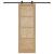 Ușă glisantă Natural și Negru 73,5 x 211 cm Lemn de pin masiv GartenMobel Dekor