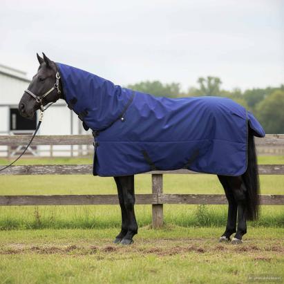 Pătură pentru cai Verde închis și negru 155 cm Poliester GartenMobel Dekor