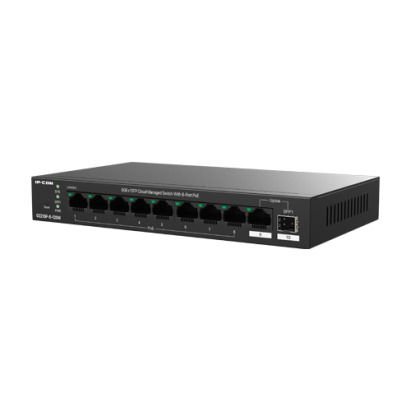 Switch 8 x RJ45 1G PoE, 1 x SFP 1G, 1 x RJ45 1G, 120W, Cloud Management - IP-COM G2210P-8-120W SafetyGuard Surveillance