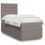 Pat box spring cu saltea, gri taupe, 100x200 cm, textil GartenMobel Dekor
