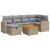 Set canapele de grădină, 7 piese, cu perne, bej, poliratan GartenMobel Dekor