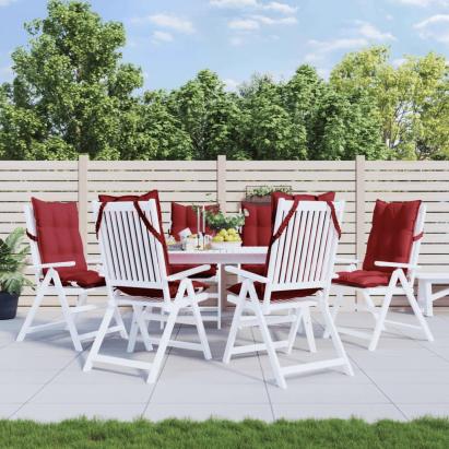 Perne scaun cu spătar înalt 6 buc, roșu vin, țesătură Oxford GartenMobel Dekor