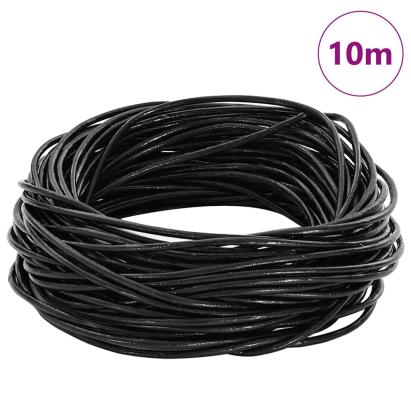 Cord din Piele Negru Ø1 mm x 10 m Piele GartenMobel Dekor