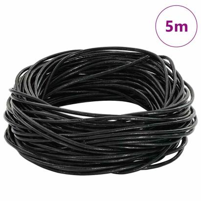 Cord din Piele Negru Ø1,5 mm x 5 m Piele GartenMobel Dekor