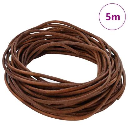 Cord din Piele Maro deschis Ø3 mm x 5 m Piele GartenMobel Dekor