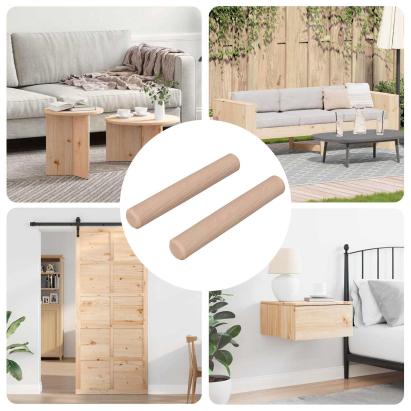 Doweluri din lemn 2 pcs natural Ø 6 x 40 mm Lemn masiv GartenMobel Dekor