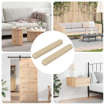 Doweluri din lemn 2 pcs Maro Ø8 x 50 mm Lemn masiv GartenMobel Dekor