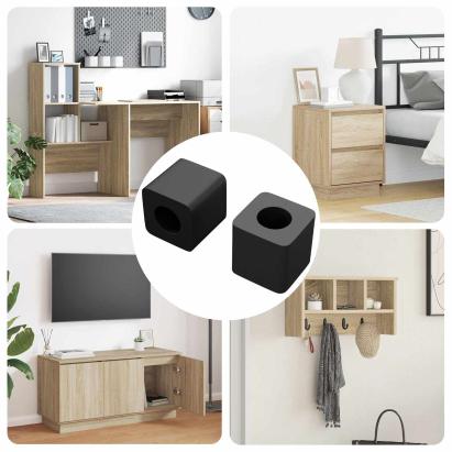 Suport pentru Sertar 2 pcs Negru 15 x 15 x 15mm Copolimer PP GartenMobel Dekor