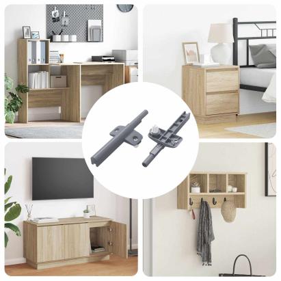 Amortizor cu închidere soft 2 pcs Gri 125 x 47 x 15 mm PP GartenMobel Dekor