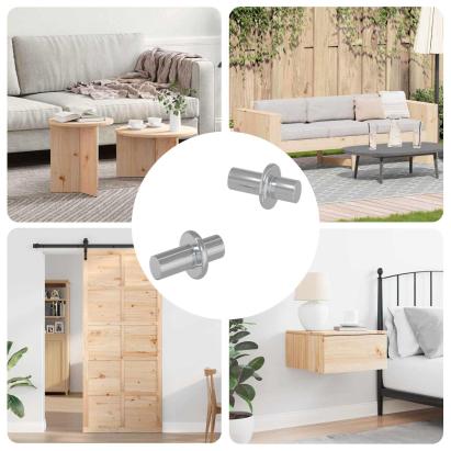 Ușă de raft Simplu 2 pcs Argintiu 8,6 x 8,6 x 14,6 mm Oțel GartenMobel Dekor