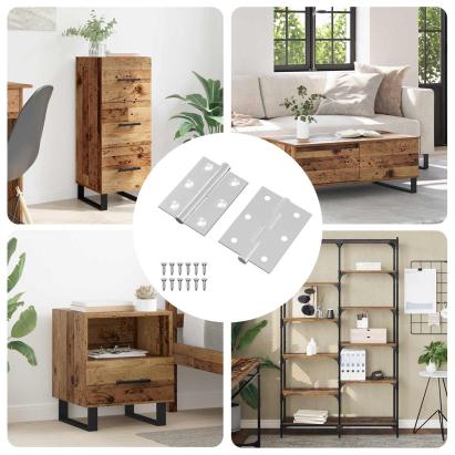 Hinge 2 pcs Argintiu 50 x 38 x 1,3 mm Oțel GartenMobel Dekor