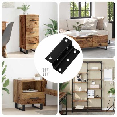 Hinge 12 pcs Negru 38 x 17 x 60 mm Fier GartenMobel Dekor