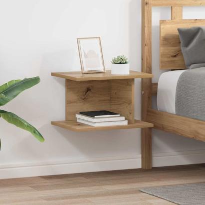 Noptieră 2 pcs Stejar Artizanal 40 x 30 x 25 cm Lemn compozit GartenMobel Dekor